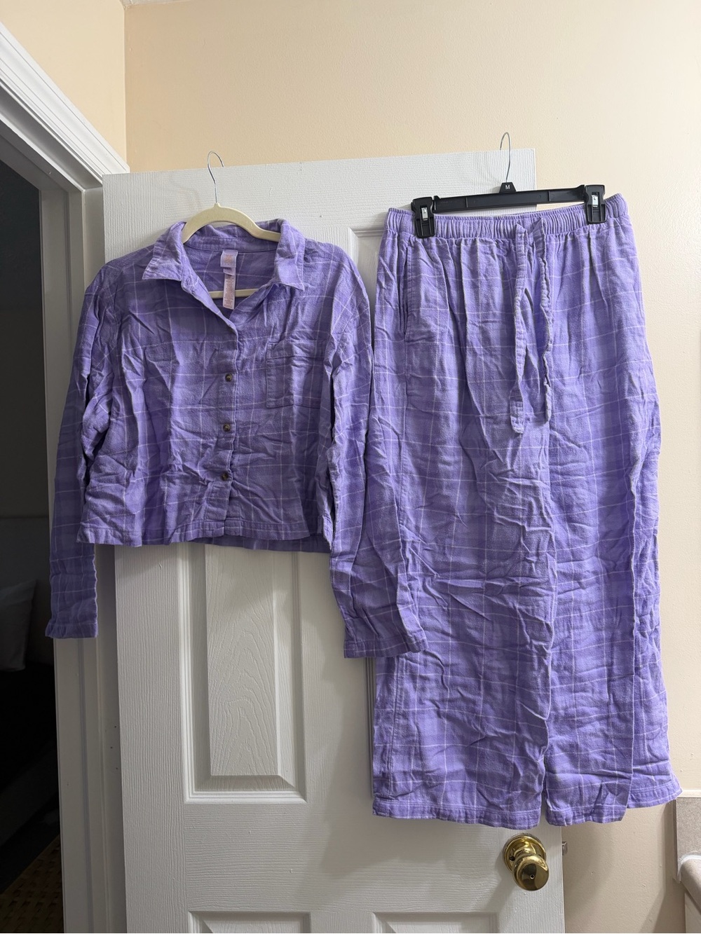 Lavender Plaid Pajama Set